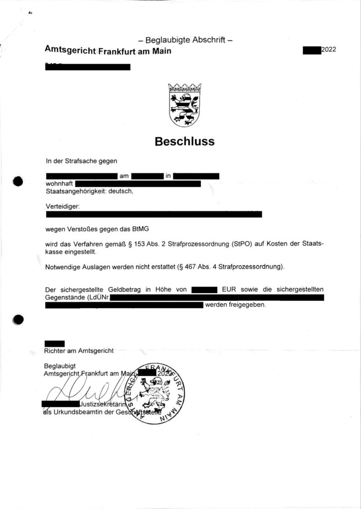 Verfahrenseinstellung-FFM